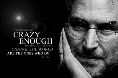 

PW 'Steve Jobs - Crazy Enough' Wall Poster 13*19 inches Matte Finish Paper Print(19 inch X 13 inch, Rolled)