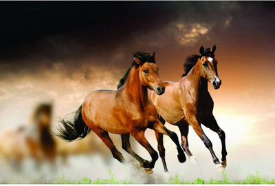

PW Original Big Movie Running Horses Wall Poster 13*19 inches Matte Finish Paper Print(19 inch X 13 inch, Rolled)