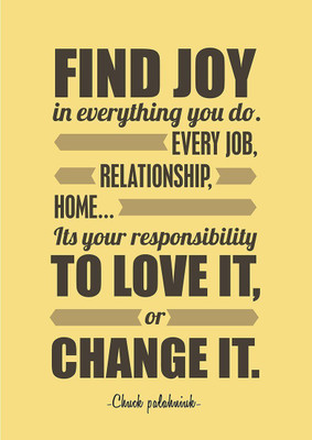 

PW 'Find Joy - Chuck Palahniuk' Wall Poster 13*19 inches Matte Finish Paper Print(19 inch X 13 inch, Rolled)