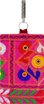 

Bagaholics Ethnic Raw Silk Saree Clutch Mobile Pouch Ladies Purse Gift For Women Waist Clip Mobile Pouch(Pink)