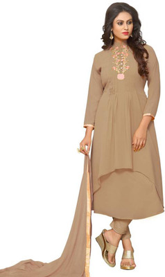 Ap Enterprise Georgette Solid Semi-stitched Salwar Suit Dupatta Material Flipkart