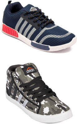 

Asian Asian men's casual shoes with sports shoes combo pack of 2 For Men(Multicolor