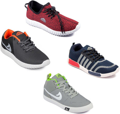 

Asian Asian men's casual shoes with sports shoes combo pack of 4 Casuals For Men(Multicolor
