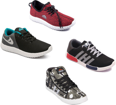 

Asian Asian men's casual shoes with sports shoes combo pack of 4 Casuals For Men(Multicolor