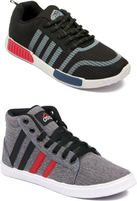 

Asian Asian men's casual shoes with sports shoes combo pack of 2 Casuals For Men(Multicolor