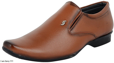 

Deals4you Men And Boys Office Use Genuine Leather Wedding Formal Slip on Shoes Slip On For Men(Tan