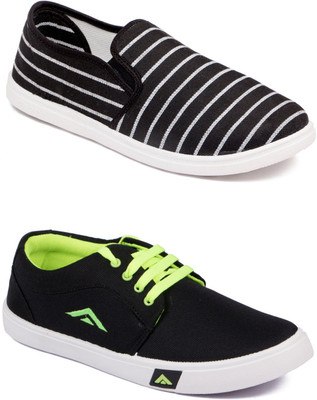 

Asian MR-111 & TRAINER Canvas Shoes For Men(Black, Black