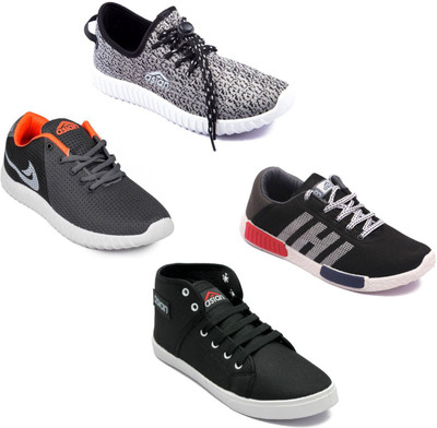 

Asian Asian men's casual shoes with sports shoes combo pack of 4 Casuals For Men(Multicolor