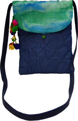 

meSleep Girls Casual Blue Cotton Sling Bag