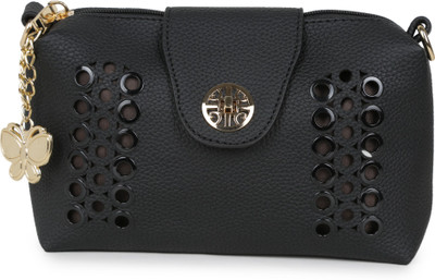 

Butterflies Women Casual Black PU Sling Bag