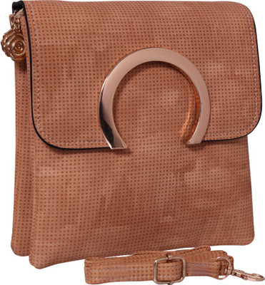 

Bee Fashionable Women Casual Brown PU Sling Bag
