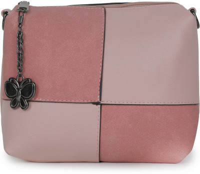 

Butterflies Women Casual Pink PU Sling Bag