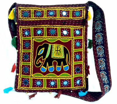 

Now-N-New Women Casual Maroon Cotton Shoulder Bag