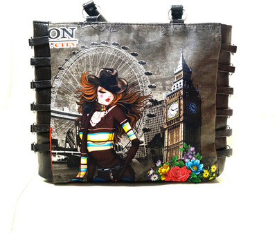 

MK Enterprises Girls Casual Black Leatherette Shoulder Bag