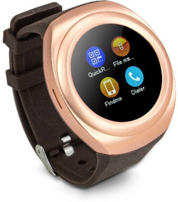 ESTAR app.le compatible bluetooth smartwatch with camera,sim-card slot Gold Smartwatch(Gold Strap Free size)