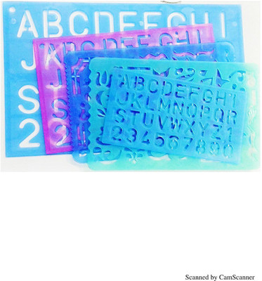 

FELICITY STENCILS-1 Ritzees Alphabet Stencil ( Pack of 5 different size) Stencil(Pack of 5, alphabets)