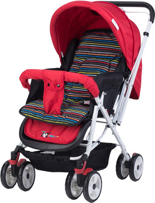 

Toyhouse Baby Stroller Pram Universal, RedStriped Stroller(3, Red)