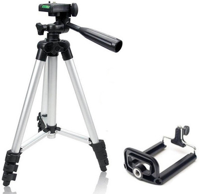 

ReTrack 3110 3-Way Head Rotation Adjustable Aluminum 35cm To 102cm Extendable Camera-Tripod With Bracket And Bag Tripod(Silver, Supports Up to 1000 g)