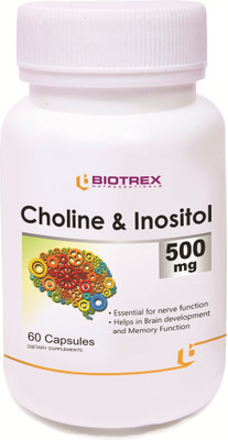 BIOTREX NUTRACEUTICALS Choline and Inositol - 500mg (60 Capsules)(60 No)