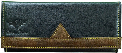 

SN LOUIS Women Casual Green Genuine Leather, Artificial Leather Wallet(10 Card Slots), Brown & black