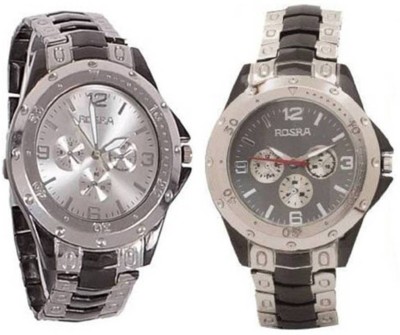 MANTRA SILVER BLACK ROSRA Watch  - For Men   Watches  (MANTRA)