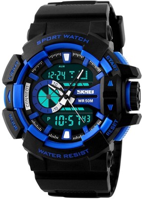 Skmei Analog-Digital Black Dial Men's Watch -1117 (BLK-BLU) Watch  - For Men   Watches  (Skmei)