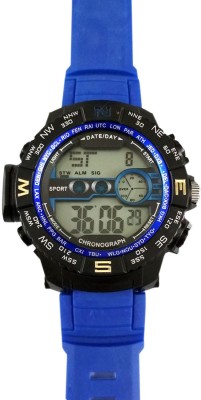 Awiser Date Time Alarm Digital Analog Black Chronograph Blue Watch  - For Men   Watches  (Awiser)
