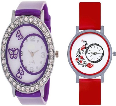 Ismart Purple Butterfly 312 and Rad peacock 301 combo for women watches Watch  - For Girls   Watches  (Ismart)