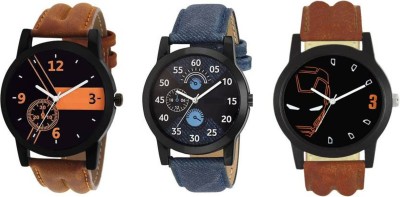 Imago Men's & Boy's Watch Leather Strap Combo Pack of 3 Watch 2018 Watch  - For Men & Women   Watches  (Imago)