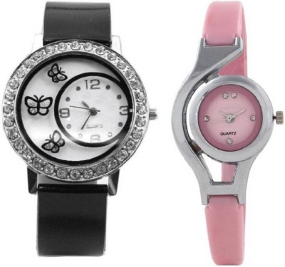 Ismart miss perfect Black 312 and pink W/C combo of girls watches Watch  - For Girls   Watches  (Ismart)
