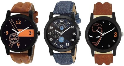LEBENSZEIT New Arrival Stylish Leather Belt Watch For Men Club Combo Watch Watch  - For Boys   Watches  (LEBENSZEIT)