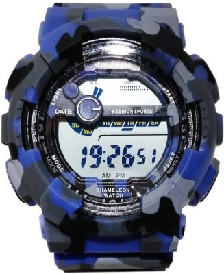 evengreen 1017-Gents Blue Solitary Affrican Army Pattern Chronograph Digital Watch Watch - For Men Watch  - For Boys & Girls   Watches  (Evengreen)