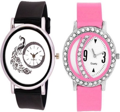 Ismart Peacock Black and pink moon 141 combo for girls watches Watch  - For Girls   Watches  (Ismart)