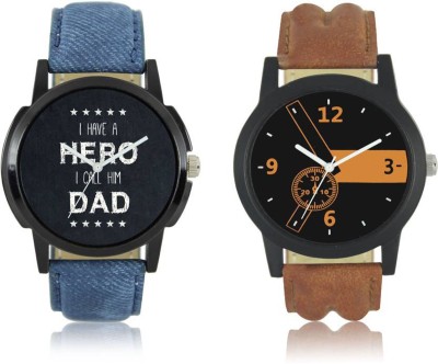 LEBENSZEIT Stylish Blue and Brown Attractive Leather Belt Watch For Men Club Watch  - For Boys   Watches  (LEBENSZEIT)