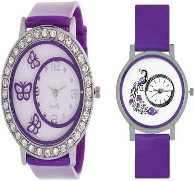 Ismart Purple Butterfly 312 and Purple peacock 301 combo watches Watch  - For Girls   Watches  (Ismart)