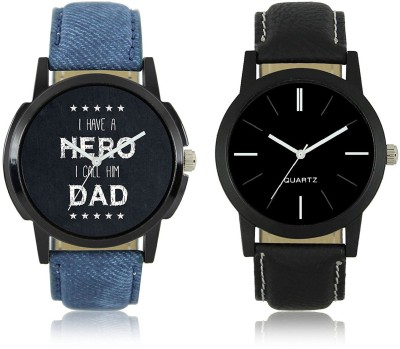 LEBENSZEIT New Stylish Black Dial Leather Belt Fashionable Watch For Men Club Watch  - For Boys   Watches  (LEBENSZEIT)
