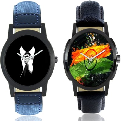 Miss Perfect Denim and Black Stylish Sexy best collection Men Watch Combo Watch  - For Men   Watches  (Miss Perfect)