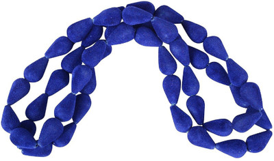 

GOELX Velvet Wood Sujini Royal Blue Beads for Jewellery Making/Decorations/Art & Craft, pack of 20 beads