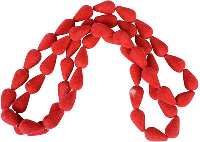 

GOELX Velvet Wood Sujini Red Beads for Jewellery Making/Decorations/Art & Craft, pack of 20 beads