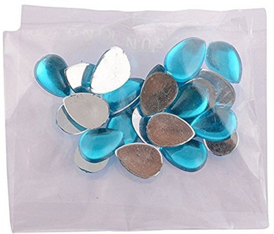 

GOELX Turquoise Blue Stones/Kundans Drop Shape for jewellery making/decorating.