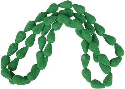

GOELX Velvet Wood Sujini Green Beads for Jewellery Making/Decorations/Art & Craft, pack of 20 beads