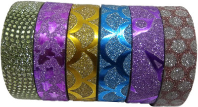 Shreeji Decoration 6 Pieces Multi Design Glitter Tape For Art & Craft,Decoration,School Projects,Festivals,cutlery Packing,Office available at flipkart for Rs.89