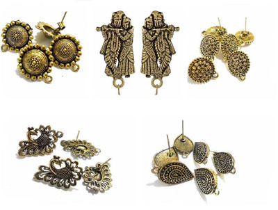 

GOELX Antique Studs earrings 5 new designer styles combo designer collection