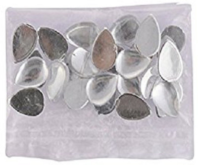 

GOELX Silver Stones/Kundans Drop Shape for jewellery making/decorating.
