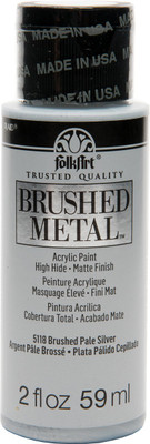 

Plaid Craft Folkart Brushed Metallics 2Oz - Pale Silver