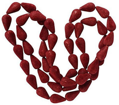 

GOELX Velvet Wood Sujini Maroon Beads for Jewellery Making/Decorations/Art & Craft, pack of 20 beads