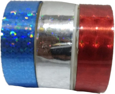 Shreeji Decoration Blue,Silver,Red 3D Hand Glitter Small Tape For Art & Craft,Decoration,School Projects,Festivals,Cutlery Packing,Office available at flipkart for Rs.75