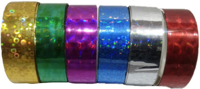 Shreeji Decoration 6 Pcs 3D Hand Glitter Small Tape For Art & Craft,Decoration,School Projects,Festivals,cutlery Packing,Office available at flipkart for Rs.89