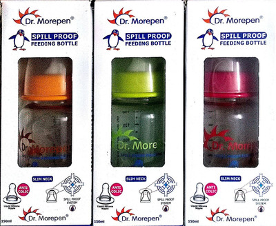 

Dr. Morepen Feeding Bottle Pack of 3 - 150 ml(Multicolor)