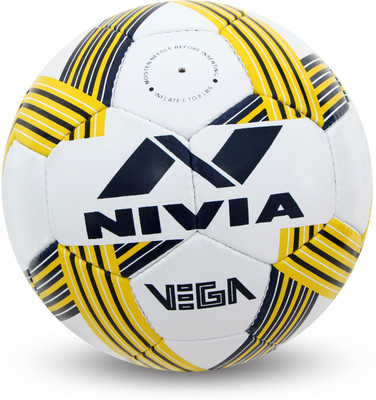 NIVIA Vega Football - Size: 5(Pack of 1, White, Yellow)